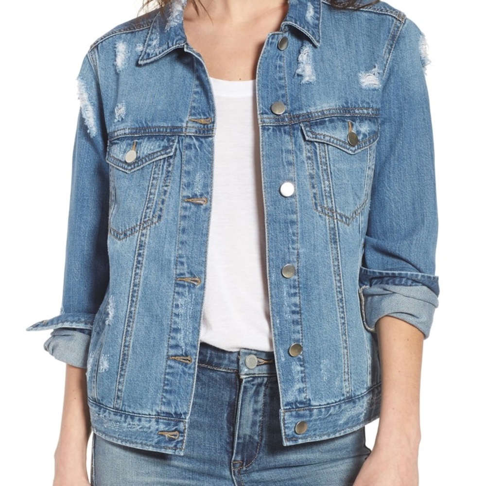BP. Ripped Denim Jacket- Size Medium